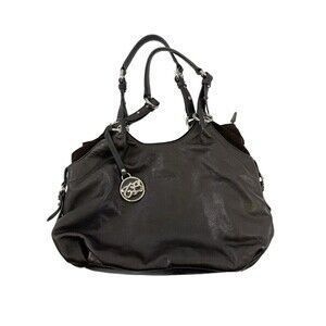 Tosca Blu Brown Leather Purse Double Handle Shoulder Handbag Suede Zip